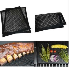 BBQ Non-stick Teflon Mesh Grill Heat Resistance Improve Thermal Conductivity Mats Use In Gas, Charcoal Electric Barbecue