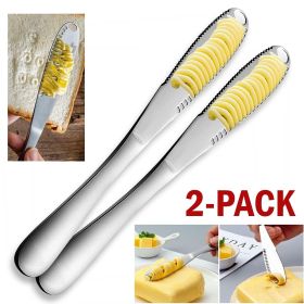 2 Pack Stainless Steel Butter Spreader Knife Butter Curler Spreader Butter Knife