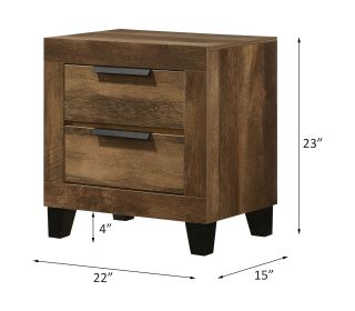 ACME Morales Nightstand, Rustic Oak Finish 28593