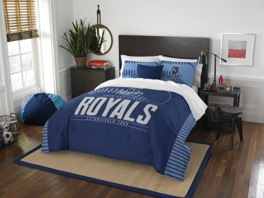 Royals OFFICIAL Major League Baseball; Bedding; "Grand Slam" Full/Queen Printed Comforter (86"x 86") & 2 Shams (24"x 30") Set by The Northwest Company