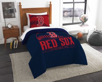 Red Sox OFFICIAL Major League Baseball; Bedding; Printed Twin Comforter (64"x 86") & 1 Sham (24"x 30") Set by The Northwest Company