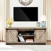 TV Stand Media Center Console Cabinet with Sliding Barn Door for TVs Up to 65 Inch