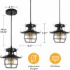 Vintage Farmhouse Pendant Light Rustic Metal Caged Pendant Lights Black Cage Hanging Lamp for Kitchen Island Entryway Bedrooms Living Room Barn,Adjust