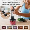 KOIOS 1000W Immersion Hand Blender, Multifunctional 5-in-1 Handheld Blender, 12-Speeds, Stainless Steel blender shaft, includes 600ml Mixing Beaker, 5