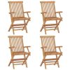 Patio Chairs with Cream White Cushions 4 pcs Solid Teak Wood