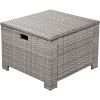 6-Piece Outdoor Sofa Set; PE Wicker Rattan Sofa with 2 Corner Chairs; 2 Single Chairs; 1 Ottoman and 1 Storage Table; All-weather Conversational Furni