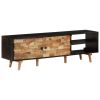 TV Stand 55.1"x11.8"x17.7" Rough Mango Wood and Solid Wood Acacia