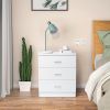 FCH Modern Simple 3-Drawer Dresser Chest of Drawers for Family Room Bedroom Living Room Universal Design, White