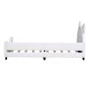 Teddy Fleece Twin Size Upholstered Daybed with Carton Ears Shaped Headboard, White