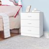 FCH Modern Simple 3-Drawer Dresser Chest of Drawers for Family Room Bedroom Living Room Universal Design, White