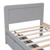 Modern Design Twin Size Platform Bed Frame with 2 Drawers for Grey Color