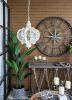 Farmhouse Chandelier, 6-Light Wood Chandelier Pendant Light Fixture with Adjustable Chain for Dining Room Living Room Entryway, Bulb Not Included