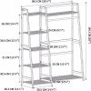 Bamboo Garment Rack with Shelves, Clothing Rack for Hanging Clothes, Freestanding Closet Organizer for Living Room Bedroom Entryway Bathroom Office, C