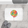 Lollipop Sweetness of Life in White Message Bath Mat