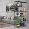 6 Tier Black Metal Bookshelf -Sturdy and Stylish Tall Open Bookcase for Plants, Books, and D√©cor, Multi-Purpose Display Shelf with Anti-Tip Wall Moun