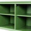 71-inchstylishTVcabinet Entertainment CenterTV stand,TVConsoleTable, Media Console,solidwood frame,Changhong glass door,Metal handle,antique green,can