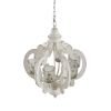 Farmhouse Chandelier, 6-Light Wood Chandelier Pendant Light Fixture with Adjustable Chain for Dining Room Living Room Entryway, Bulb Not Included