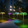 4Pcs Solar Powered Jellyfish Lights IP44 Waterproof Decorative Outdoor Lamps 7 Color Changing Night Light