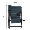 1-piece Padded Folding Outdoor Chair with Storage Pockets,Lightweight Oversized Directors Chair for indoor, Outdoor Camping, Picnics and Fishing,Blue/