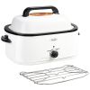 Kitchen White 20 24 26 QT Stainless Steel Chicken Electric Turkey Roaster With See-through Lid