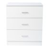 FCH Modern Simple 3-Drawer Dresser Chest of Drawers for Family Room Bedroom Living Room Universal Design, White