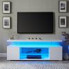 TV Stand for 65 Inch TV LED Gaming Entertainment Center Media Storage Console Table with Large Sliding Drawer & Side Cabinet for Living Room( White)