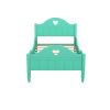 Macaron Twin Size Toddler Bed with Side Safety Rails and Headboard and Footboard,Seasoft Green