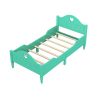 Macaron Twin Size Toddler Bed with Side Safety Rails and Headboard and Footboard,Seasoft Green