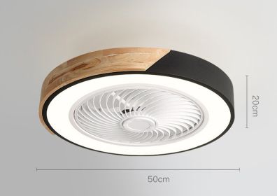 Rotating Air Guide Electric Hanging Fan Lamp (Option: Black circle-Us regulation 110V2.4G infinit)