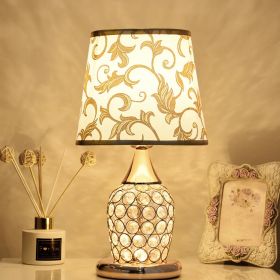 Crystal Table Lamp Ins Modern Bedroom Warm (Option: Phnom Penh Leaf B-Button without bulb-UK)