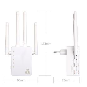 Wireless Wifi Signal Repeater Amplifier High Power Ap Router (Option: White-EU)