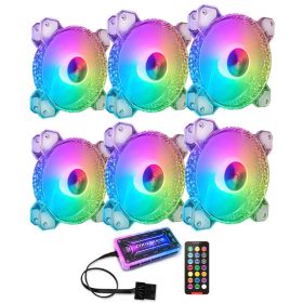 Cool Diamond Rgb Fan 12Cm Silent Diamond Aperture Computer Magic Argb Motherboard Synchronous Chassis Fan (Option: J)