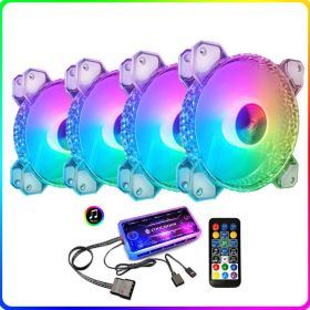 Cool Diamond Rgb Fan 12Cm Silent Diamond Aperture Computer Magic Argb Motherboard Synchronous Chassis Fan (Option: G)