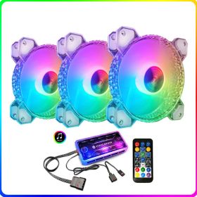 Cool Diamond Rgb Fan 12Cm Silent Diamond Aperture Computer Magic Argb Motherboard Synchronous Chassis Fan (Option: E)