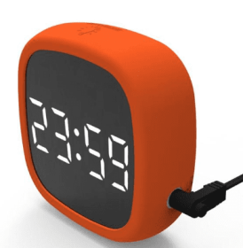 Voice Control Mirror Table Clock Home Decoration Snooze Desk Alarm Clock LED Digital Electronic Clocks Luminous Table Decor (Option: Orange-USB)