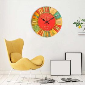 European Creative Wall Clock Wooden Living Room Quartz (Option: Crown Style)