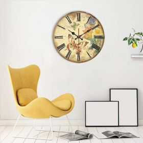 European Creative Wall Clock Wooden Living Room Quartz (Option: Rose Style)