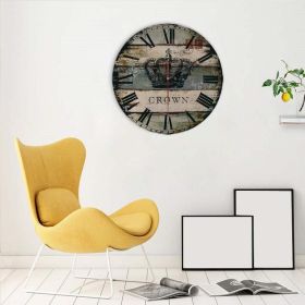 European Creative Wall Clock Wooden Living Room Quartz (Option: Red Time)