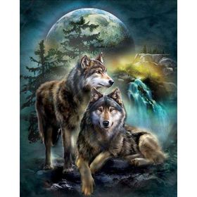 Couple Wolf Animal Landscape Diamond Painting (Option: Style2)