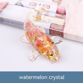 Natural Crystal Gravel Epoxy Resin Fish Ornaments Koi (Option: Watermelon Crystal)