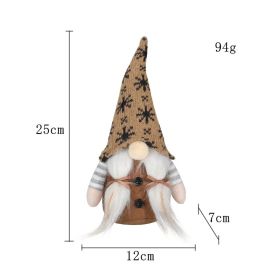 Cloth Christmas Decorations Rudolf Doll Knitted Snowflake Hat Faceless Doll (Option: B12 Brown)