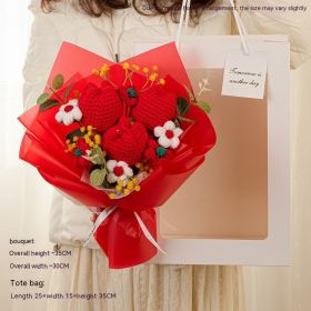 Tulip Knitted Bouquet Mother's Day Wool Woven Finished Gift Graduation (Option: Red-Tulip)