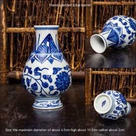 Jingdezhen Ceramic Small Vase Hydroponic Antique Shelf Ornament Hand-painted Blue And White Porcelain Bottle Souvenirs (Option: Style14)