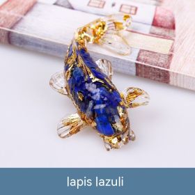 Natural Crystal Gravel Epoxy Resin Fish Ornaments Koi (Option: Lapis)