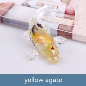 Natural Crystal Gravel Epoxy Resin Fish Ornaments Koi (Option: Yellow Agate)