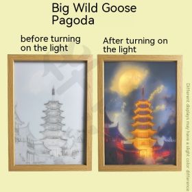 Ins Lighting Small Night Lamp Luminous Decorative Painting Bedroom Living Room Decoration (Option: Big Wild Goose Pagoda-Large size)