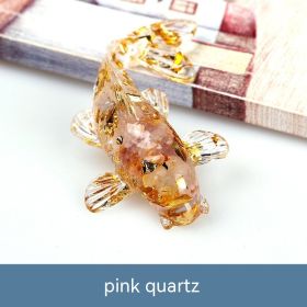 Natural Crystal Gravel Epoxy Resin Fish Ornaments Koi (Option: Pink Crystal)