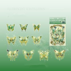 Mocard PET Sticker Package Boundless Butterfly Spectrum Series Three-dimensional Ice Crystal Laser Gold INS Style Butterfly Notebook Gu Nano SIM (Option: Fluorescent Shining)