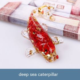 Natural Crystal Gravel Epoxy Resin Fish Ornaments Koi (Option: Deep Sea Caterpillar)