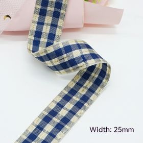 Solid Color Scottish Plaid Ribbon Hand-made DIY Clothing Ornament Bouquet Gift Packaging (Option: A403 Plaid Ribbon 16mm-A403-16mm25 Code Volume)